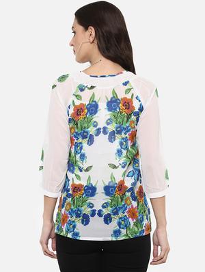 button up raglan sleeves floral top - 16983779 - Standard Image - 3