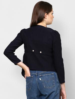 metallic button detail blazer - 16985176 - Standard Image - 3