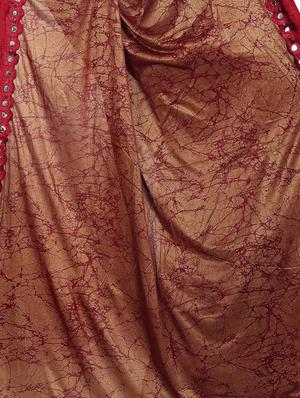 printed half & half ruffled saree with blouse - 16985983 - Standard Image - 3