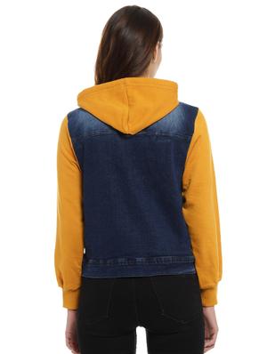contrast detail denim jacket - 16987150 - Standard Image - 3