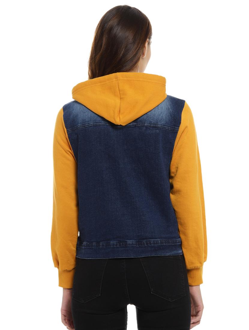 contrast detail denim jacket - 16987150 - Zoom Image - 3