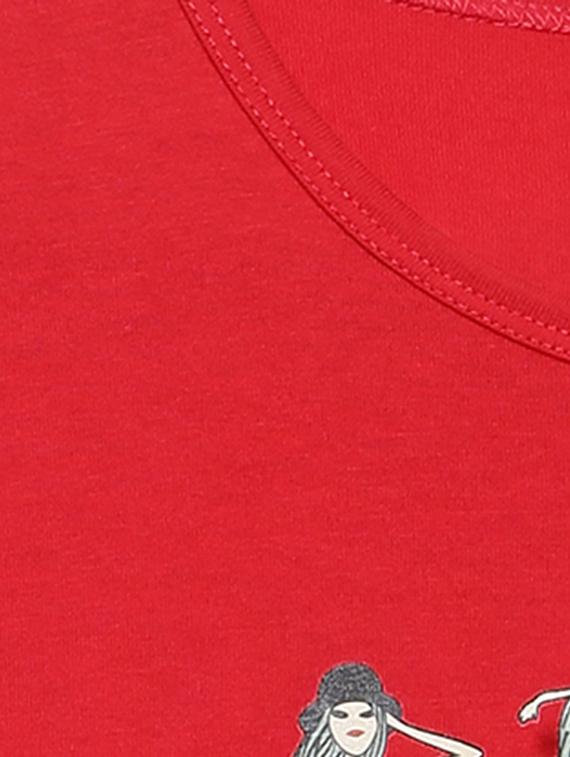 red cotton regular tees & top - 16988906 - Zoom Image - 3