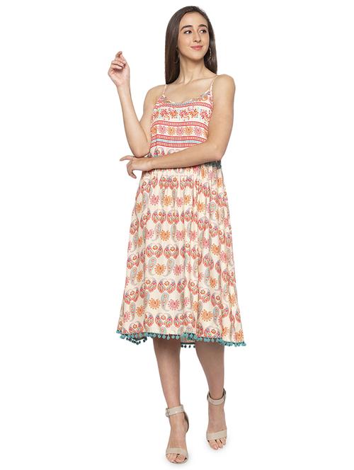 cami neck pom pom hem a-line dress - 16989818 - Standard Image - 1