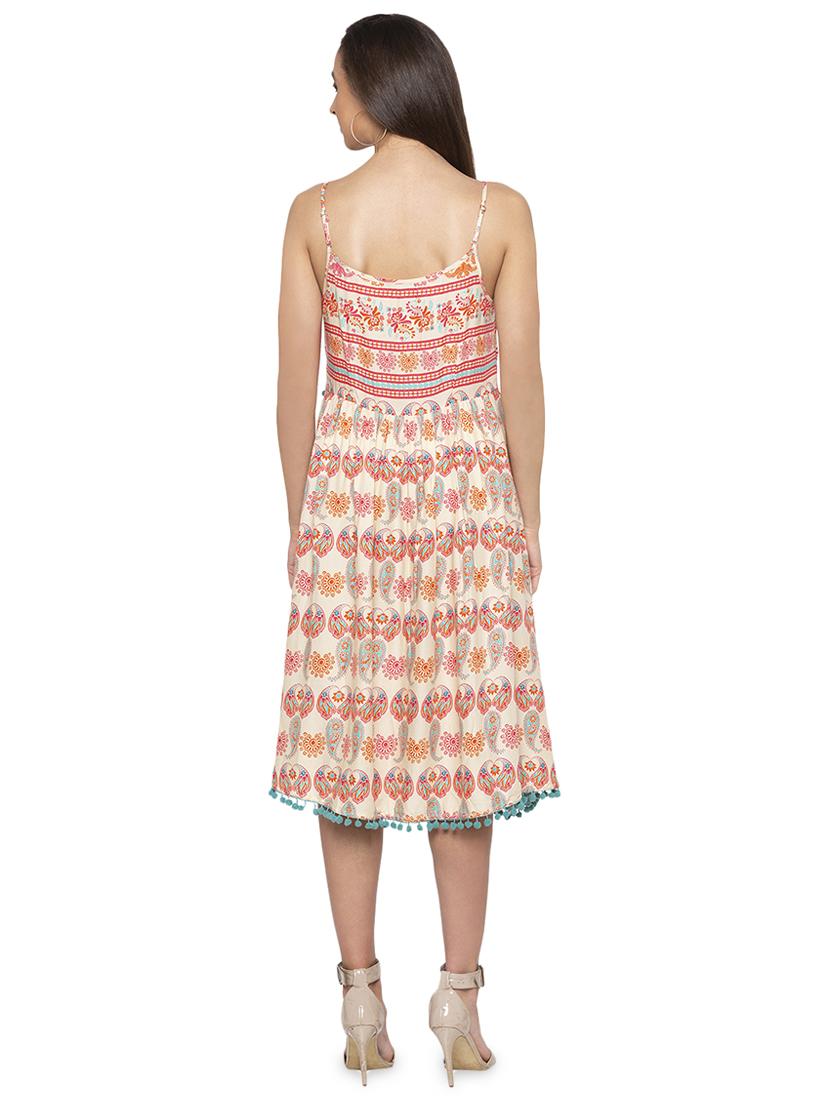 cami neck pom pom hem a-line dress - 16989818 - Zoom Image - 3