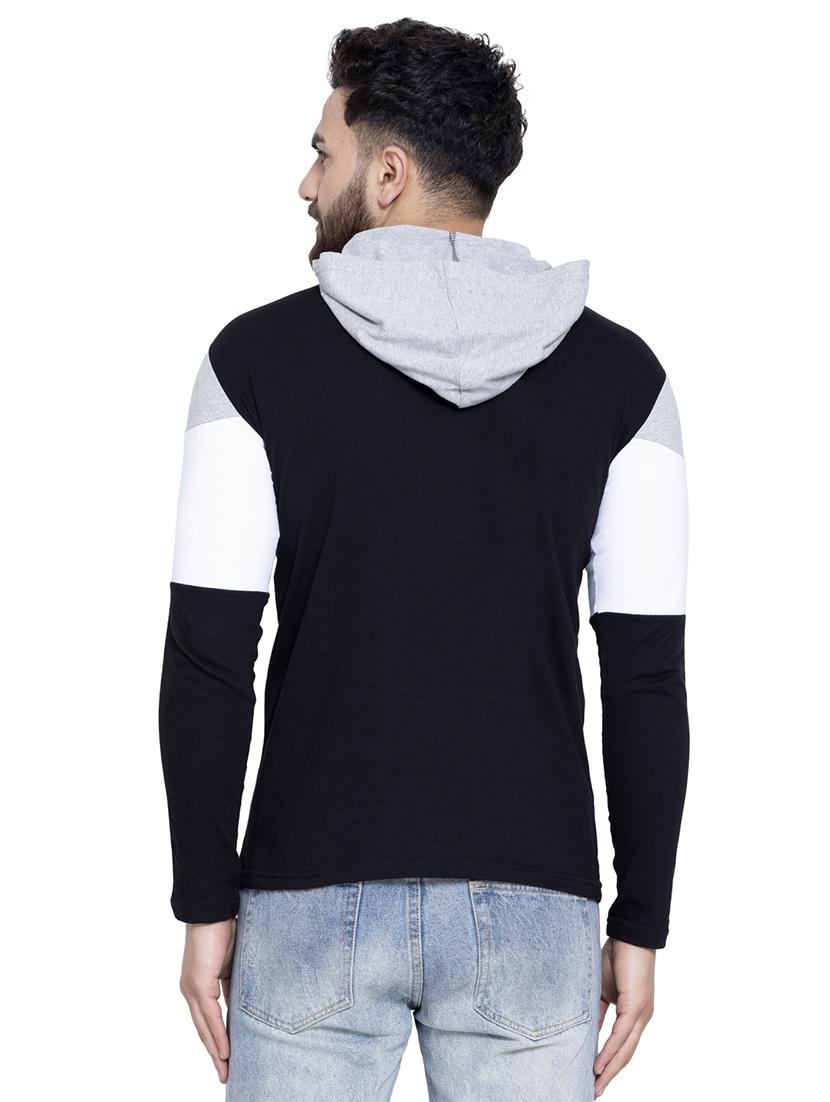 black color block hooded t-shirt - 16990239 - Zoom Image - 3