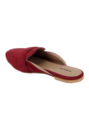 maroon canvas slip on casual shoes - 16990809 - Standard Image - 3