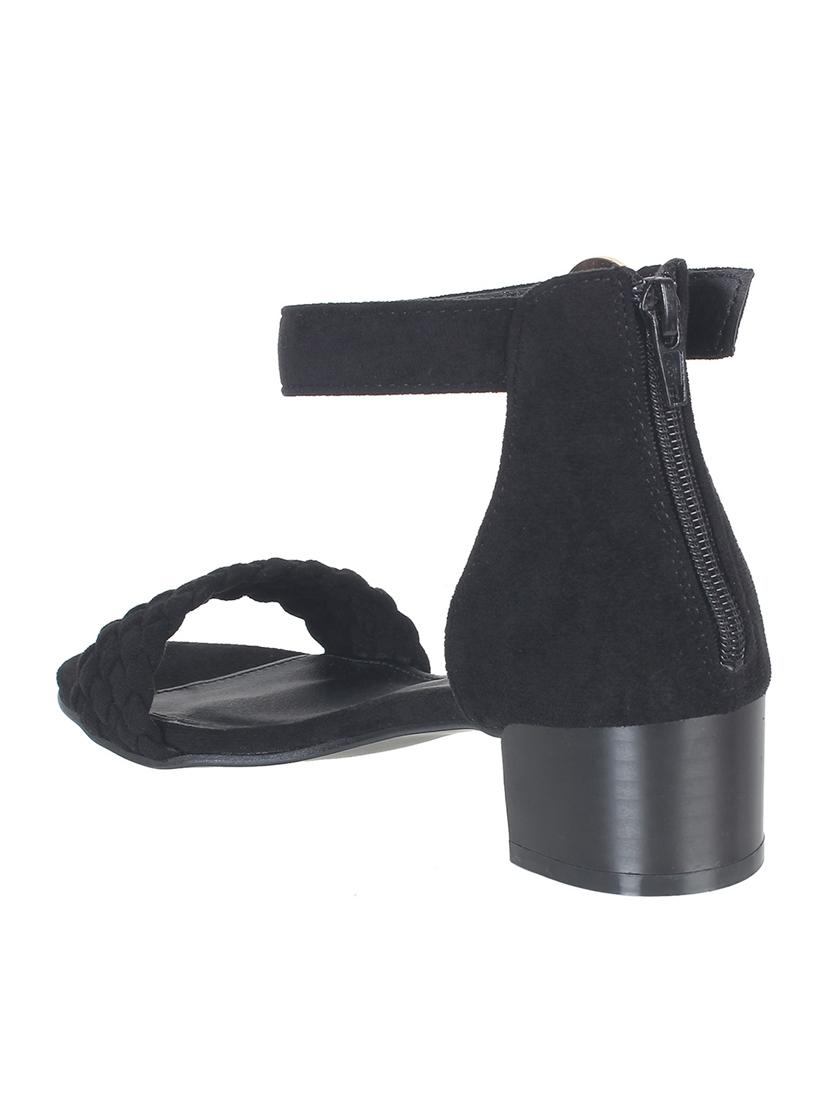 black suede ankle strap sandals - 16990998 - Zoom Image - 3