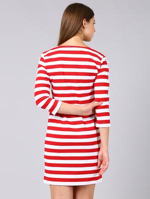round neck striped sheath dress - 16991264 - Standard Image - 3