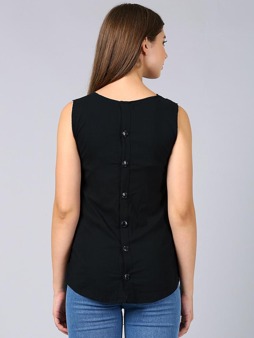 button embellished peplum top - 16991366 - Zoom Image - 3