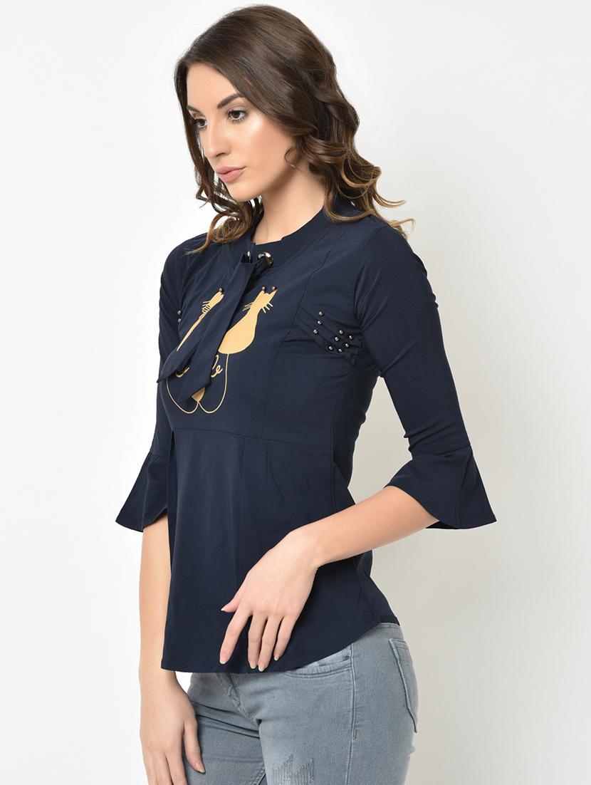 pearl embellished tie knot detail top - 16991422 - Zoom Image - 3