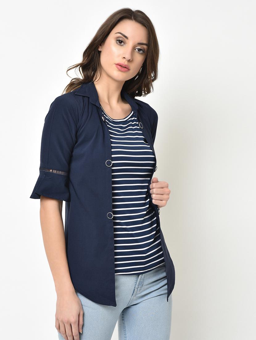 bell sleeved lace insert shirt - 16991589 - Zoom Image - 3