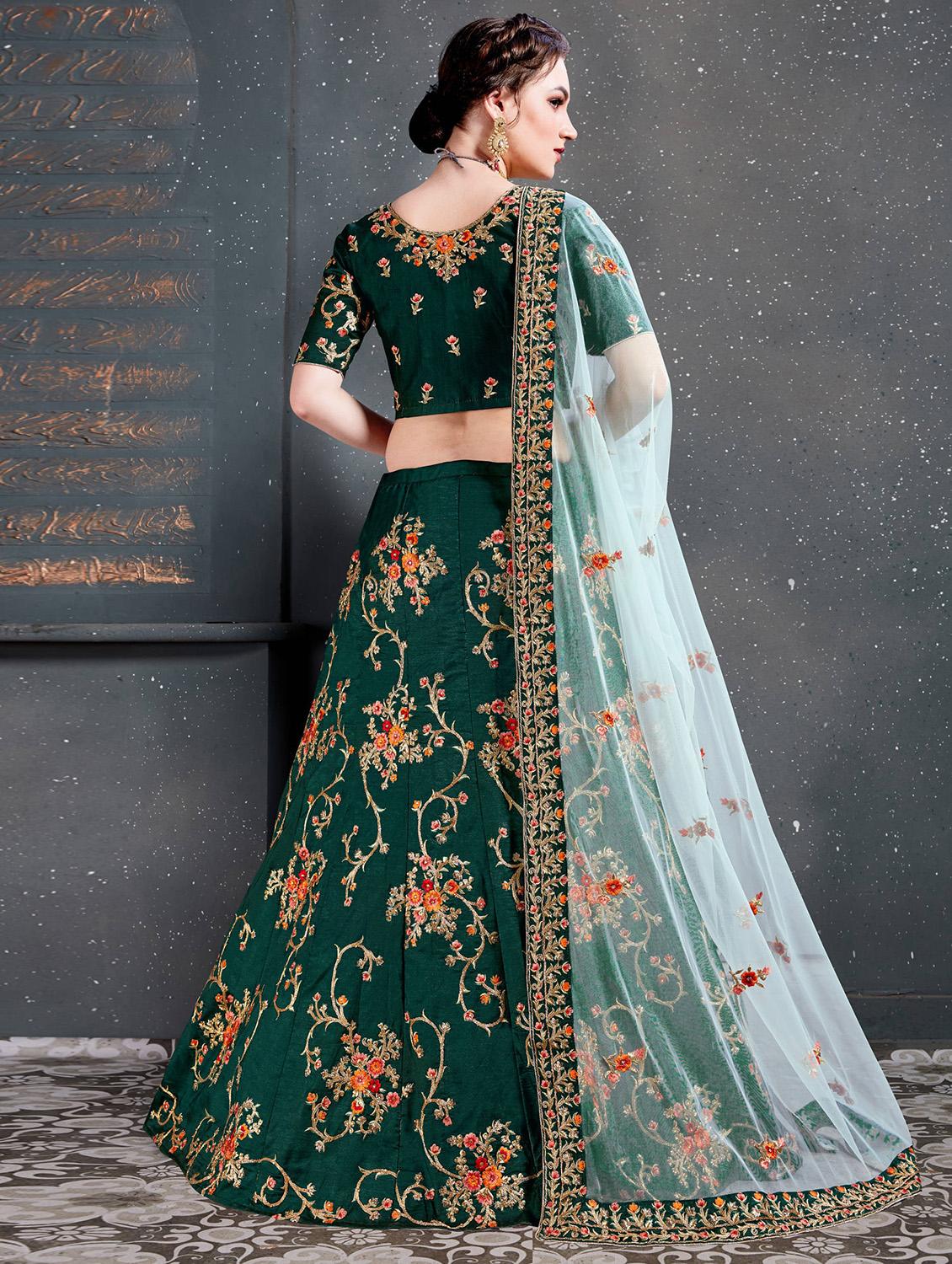 embroidered a-line lehenga - 16992359 - Zoom Image - 3
