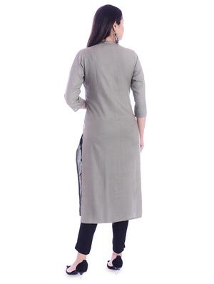 embroidered straight kurta - 16993478 - Standard Image - 3