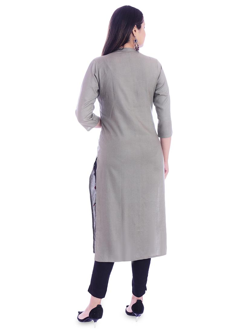 embroidered straight kurta - 16993478 - Zoom Image - 3