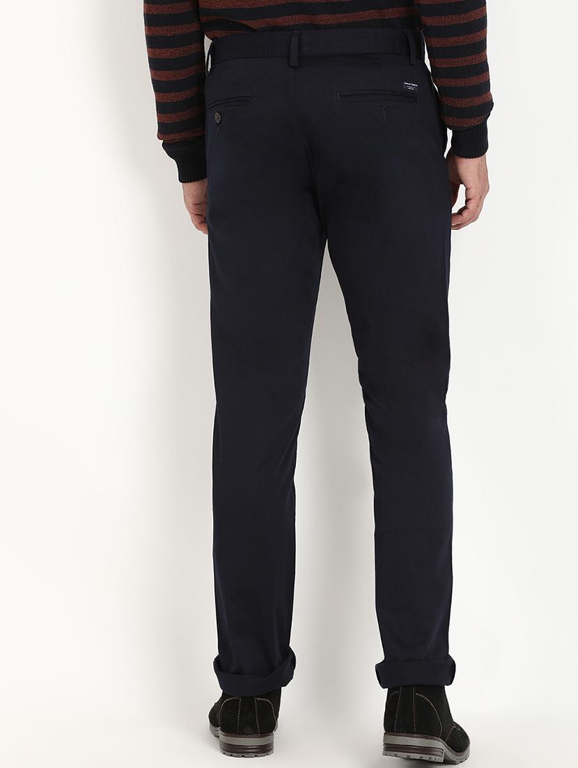 navy blue solid chinos - 16993543 - Zoom Image - 3