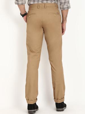 beige solid chinos - 16993555 - Standard Image - 3