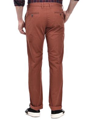red printed flat front casual trouser - 16993576 - Standard Image - 3