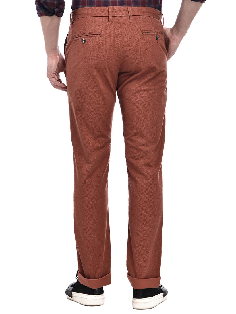 red printed flat front casual trouser - 16993576 - Zoom Image - 3