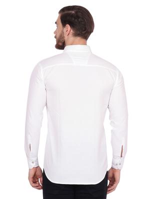 white solid casual shirt - 16993587 - Standard Image - 3