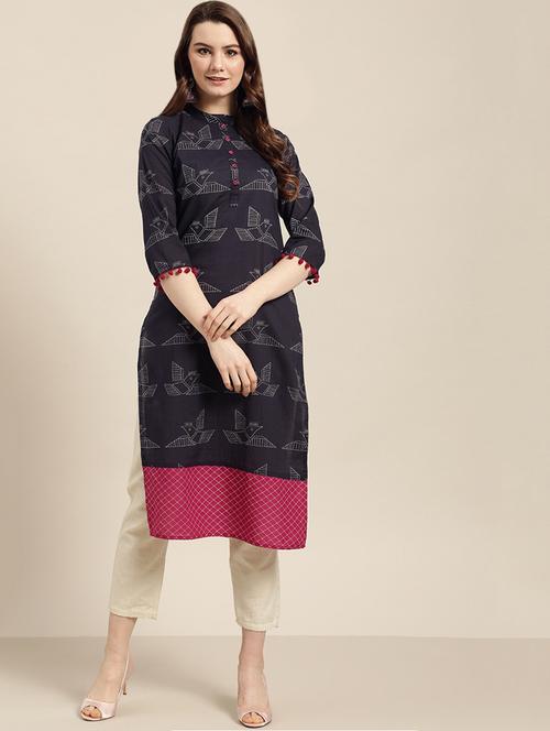 printed straight kurta - 16995004 - Standard Image - 1