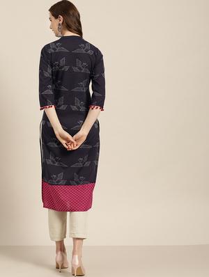 printed straight kurta - 16995004 - Standard Image - 3