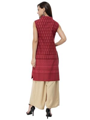 printed straight kurta - 16995706 - Standard Image - 3