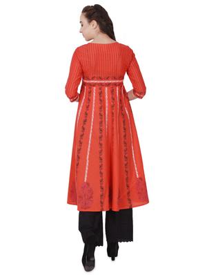 printed flared kurta - 16997338 - Standard Image - 3