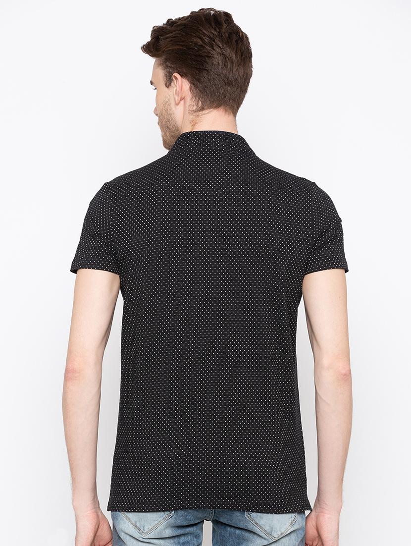 black polka dot print pocket t-shirt - 16997972 - Zoom Image - 3