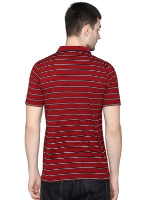maroon striped t-shirt - 16998464 - Standard Image - 3