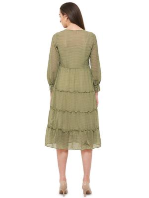 frill detail a-line dress - 16999479 - Standard Image - 3