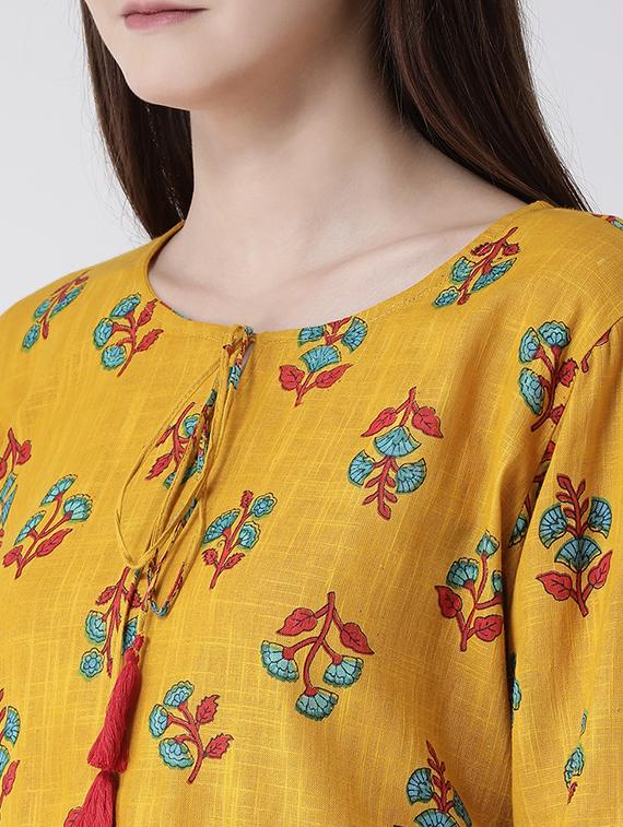 floral high-low kurta - 17000476 - Zoom Image - 6