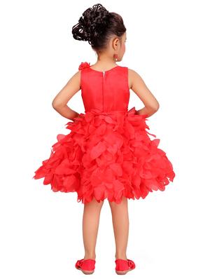 red polyester frock - 17000649 - Standard Image - 3