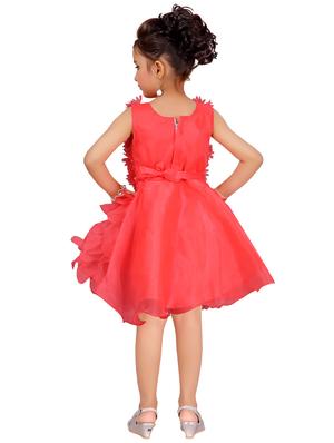 red polyester frock - 17000650 - Standard Image - 3