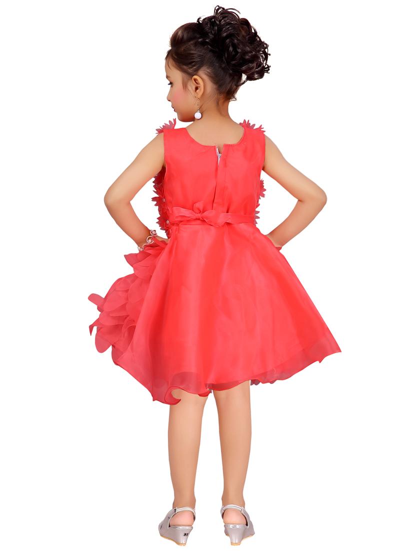 red polyester frock - 17000650 - Zoom Image - 3