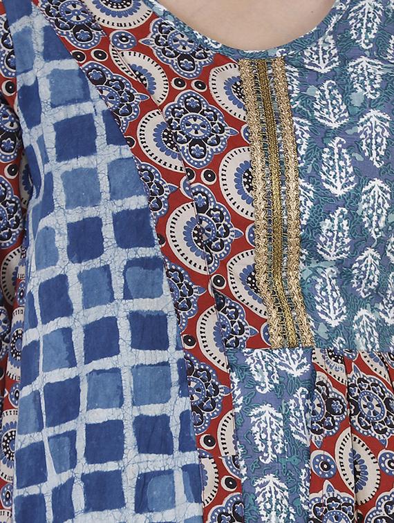 printed layered kurta - 17001355 - Zoom Image - 3