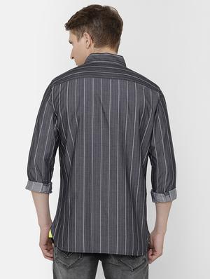 grey striped casual shirt - 17001527 - Standard Image - 3
