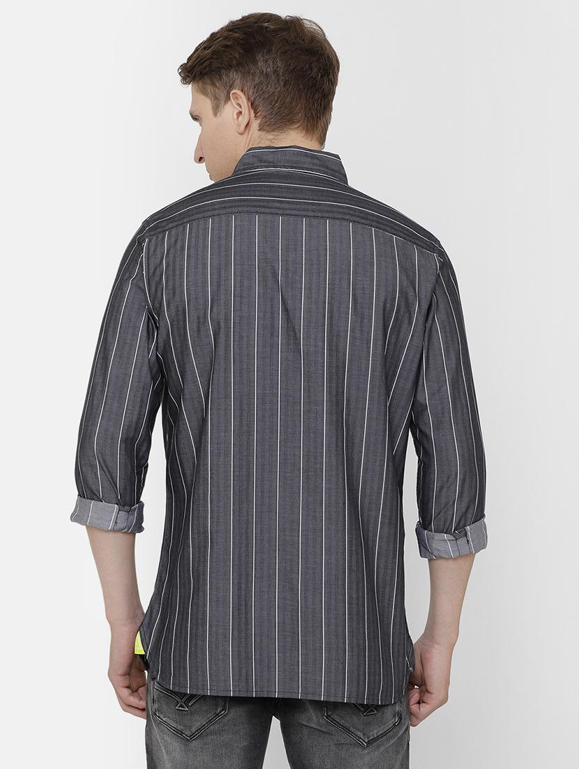 grey striped casual shirt - 17001527 - Zoom Image - 3