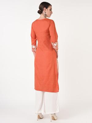 embroidered kurta palazzo set - 17001623 - Standard Image - 3