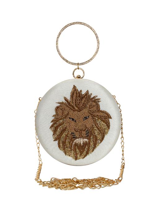 natural faux silk box clutch - 17001706 - Very Small Image - 1