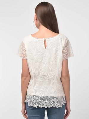 round neck floral mesh top - 17010516 - Standard Image - 3
