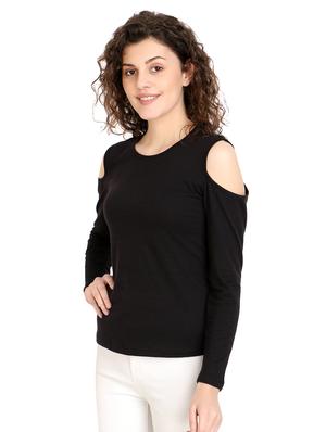 cold shoulder solid top - 17010632 - Standard Image - 3