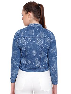 button down printed denim jacket - 17011631 - Standard Image - 3