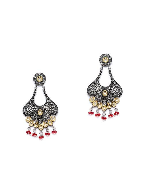 red brass drop earring - 17012090 - Standard Image - 1