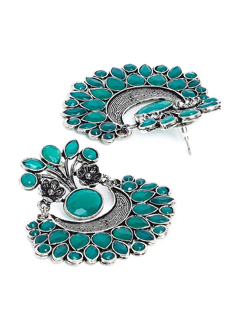 green brass chandballi earring - 17012098 - Zoom Image - 3