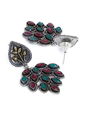 multi colored brass drop earring - 17012100 - Standard Image - 3
