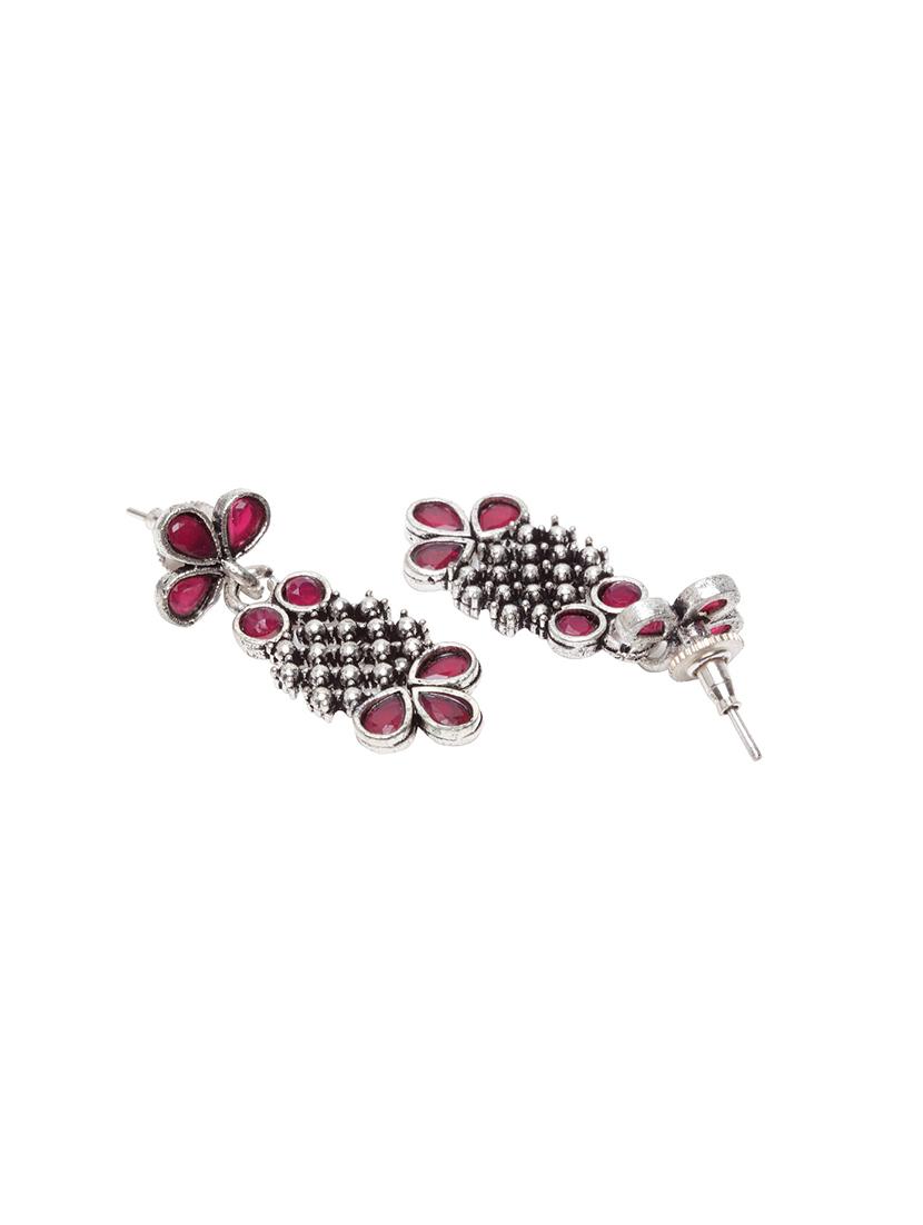 pink brass drop earring - 17012122 - Zoom Image - 3