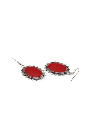red brass drop earring - 17012135 - Standard Image - 3