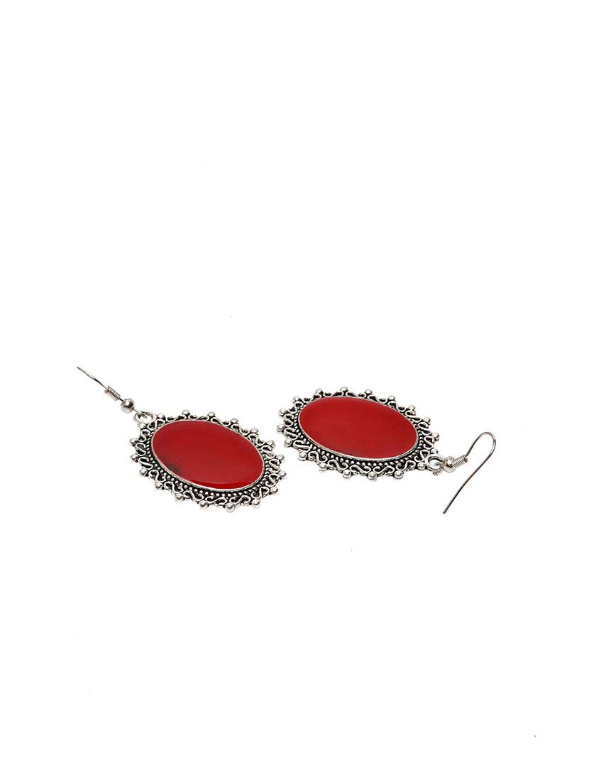 red brass drop earring - 17012135 - Zoom Image - 3