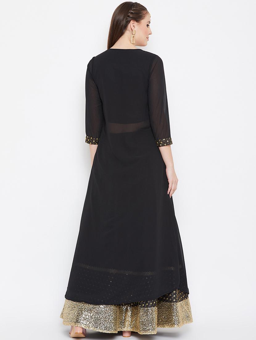 embroidered flared lehenga with jacket - 17014689 - Zoom Image - 3