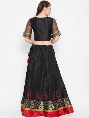 block print flared lehenga - 17014694 - Standard Image - 3